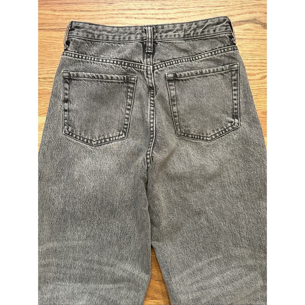 Zara Woman’s High Waist Barrel Relaxed Wide Leg Jeans In Mid Gray Wash Sz 2 - Picture 6 of 7